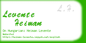 levente heiman business card